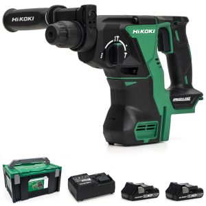 HiKOKI DH18DBL/JM 18V Brushless SDS Plus Rotary Hammer Drill - 2 X 3.0Ah - Case - Charger