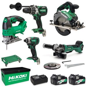 HiKOKI KTL36 36V Cordless 5 Piece Kit with 2 X 5.0Ah Li-ion MultiVolt Batteries