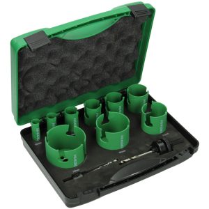 HiKOKi 754252 9 Piece Carbide Tipped TCT Electrician's Holesaw Set - 19-76mm Diameter