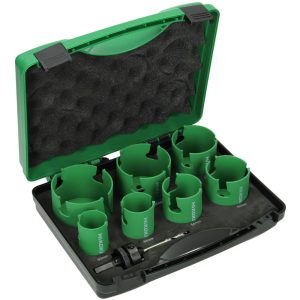 HiKOKI 754253 9 Piece Carbide Tipped TCT Interior Holesaw Set - 40-82mm Diameter