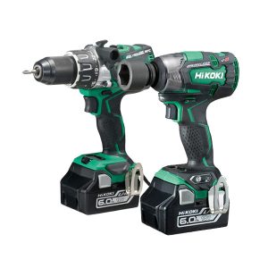 HiKOKI KC18DPL2/JBZ 18V 2 pce Cordless Brushless Kit - Combi Drill & Impact Wrench Kit - 2 x 6.0Ah Batteries - Charger - 2 x Cases