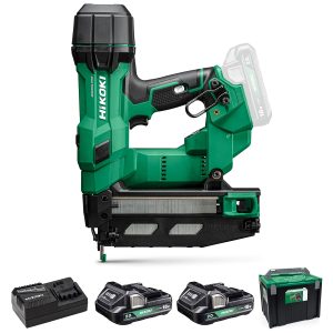 HiKOKI 18V 16GA Brushless Straight Finish Nailer with 2 x 2.0Ah batteries, charger and case - NT1865DSAJXZ