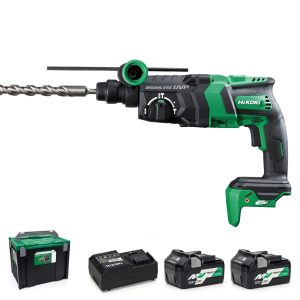 HiKOKI DH36DPE/JRZ 36v SDS Plus Rotary Hammer Drill - Kit 2 X 2.5Ah Li Ion Batteries