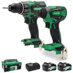 Hitachi KC18DBFL2/JA DV18DB Drill & WH18DB Impact Driver Brushless Kit 2 x 5.0Ah - KC18DBFL2/JA