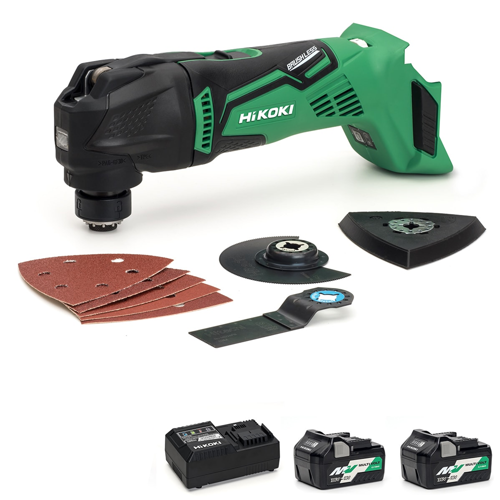 Hitachi CV18DBL/JRZ Multi-Tool 18V Cordless Brushless - 2 X 5.0Ah MultiVolt Batteries