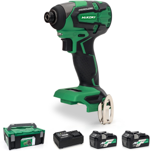 Hitachi WH18DBFL2/JRZ 18V Cordless Impact Driver Brushless 2 x 5.0Ah MultiVolt Batteries