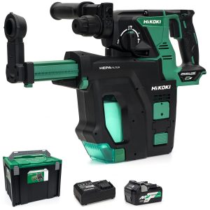 HiKOKI DH36DPB-501 MultiVolt Cordless Rotary Hammer Drill - 36V (With Dust Collector) - DH36DPB-501