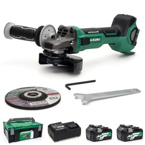 HiKOKI G3612DA/JRZ 36V Angle Grinder With Side Switch - 2 X 5.0Ah Kit