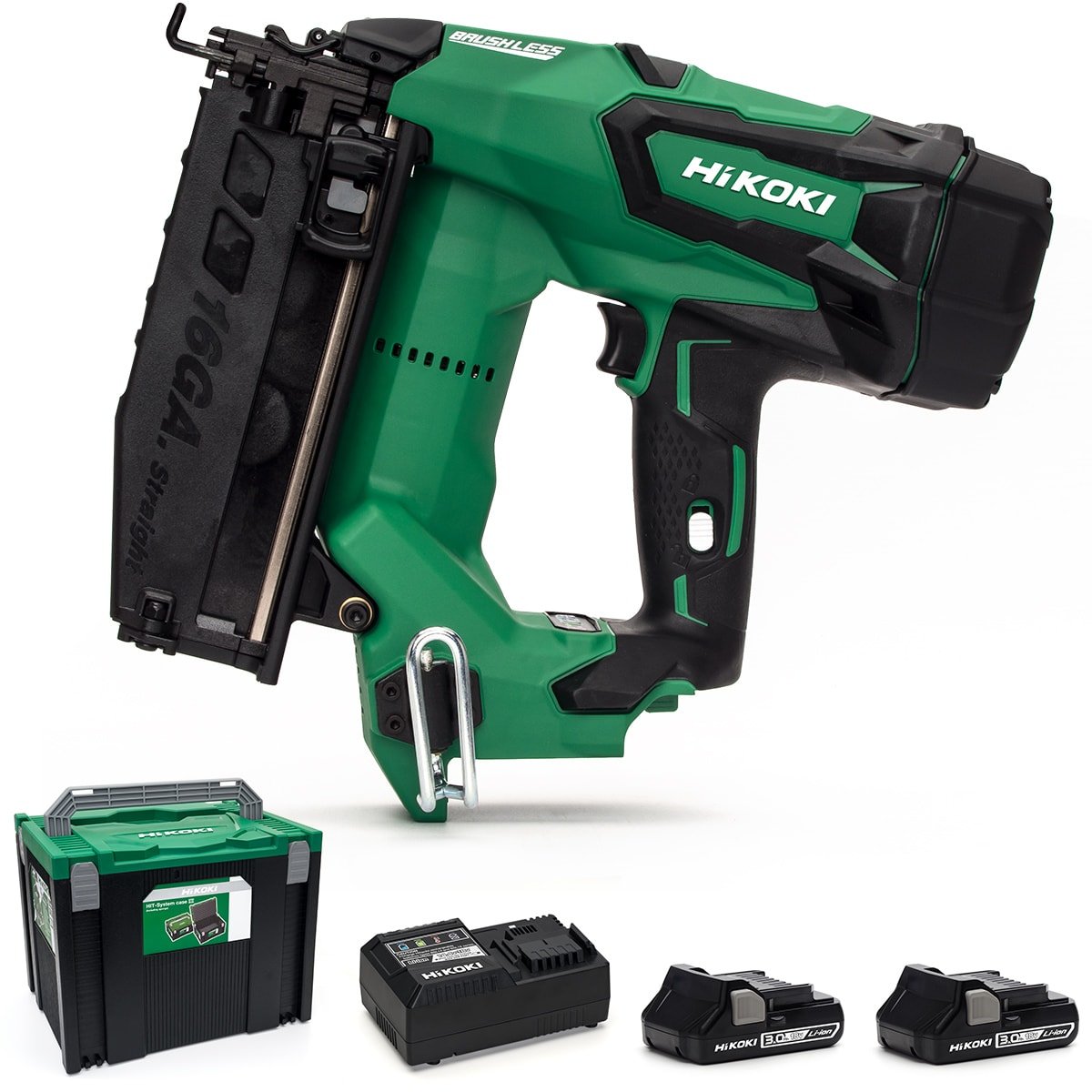 HiKOKI NT1865DBSL/JX 18v Brushless 16Ga Second Fix Nailer - 2 X 3.0Ah Batteries - NT1865DBSL/JX